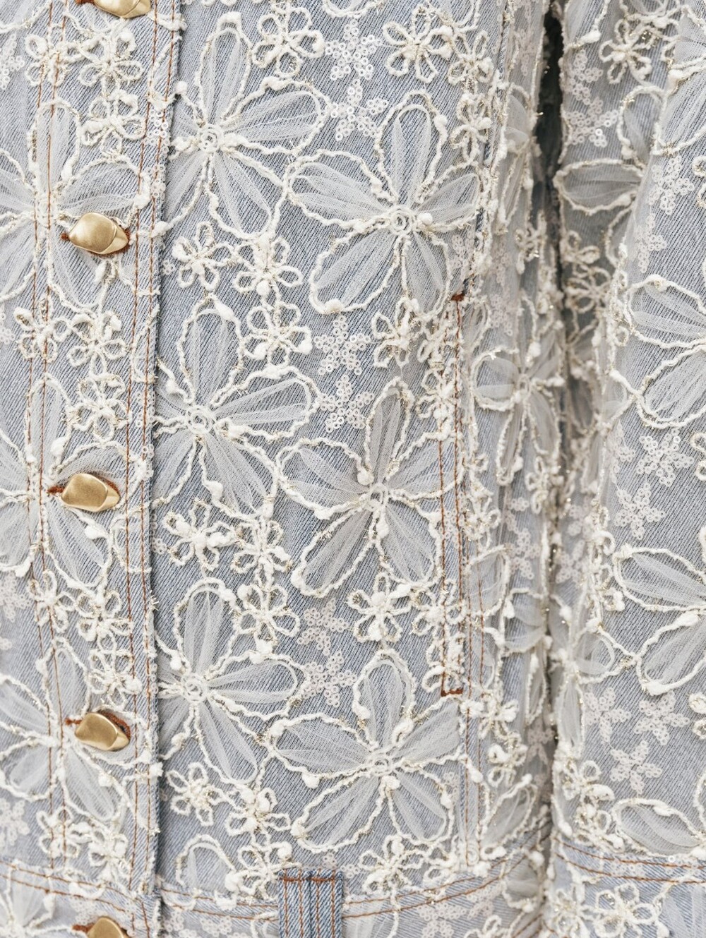 Aje Bloom Lace Denim Jacket View 3